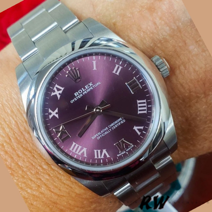 Rolex Oyster Perpetual 177200 Grape Red Dial 31mm Lady Replica Watch