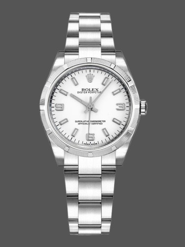 Rolex Oyster Perpetual 177210 Stainless Steel White Dial 31mm Lady Replica Watch