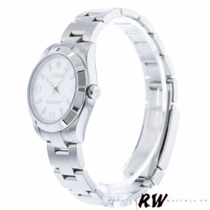 Rolex Oyster Perpetual 177210 Stainless Steel White Dial 31mm Lady Replica Watch