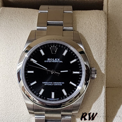 Rolex Oyster Perpetual 177200 Black Index Dial Domed Bezel 31mm Lady Replica Watch