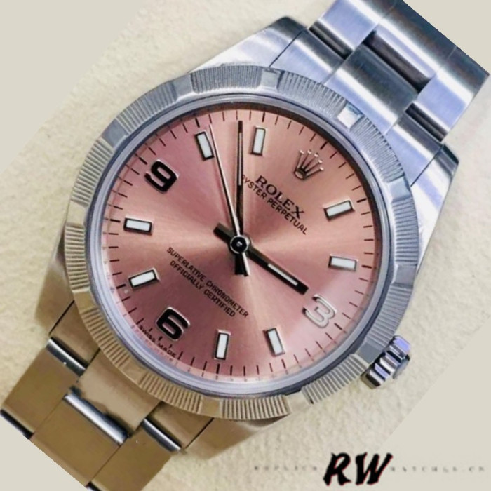 Rolex Oyster Perpetual 177210 Stainless Steel Pink Dial 31mm Lady Replica Watch