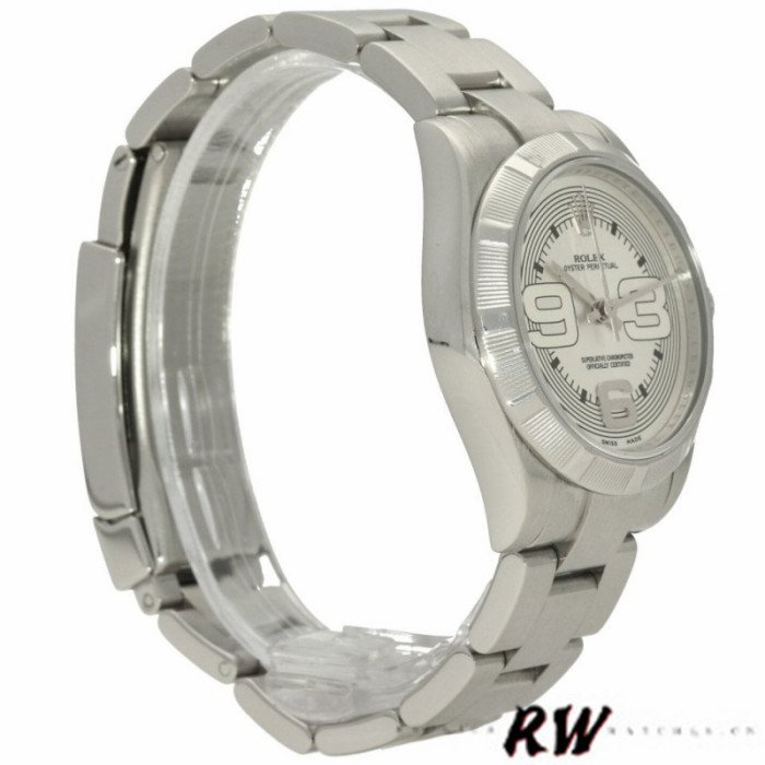 Rolex Oyster Perpetual 177210 Silver Maxi Arabic Dial 31mm Lady Replica Watch