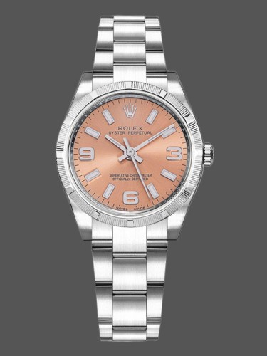 Rolex Oyster Perpetual 177210 Stainless Steel Pink Dial 31mm Lady Replica Watch