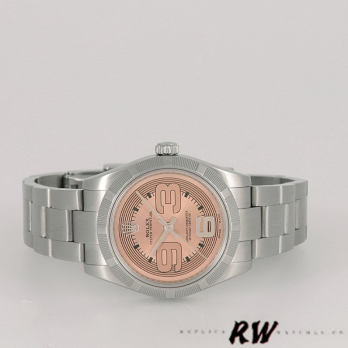 Rolex Oyster Perpetual 177210 Pink Maxi Arabic Dial 31mm Lady Replica Watch