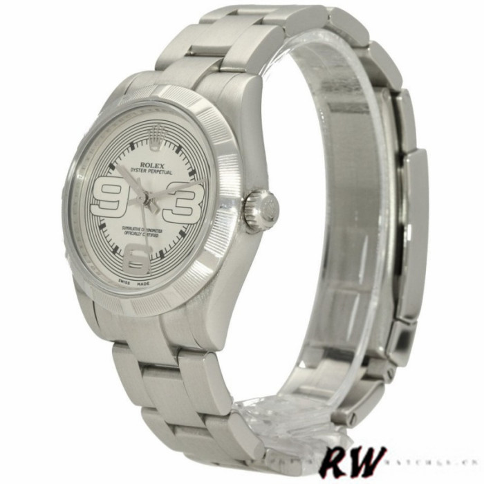 Rolex Oyster Perpetual 177210 Silver Maxi Arabic Dial 31mm Lady Replica Watch