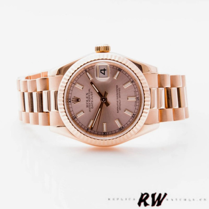 Rolex Datejust 178275 Rose Gold Pink  Index Dial 31mm Lady Replica Watch