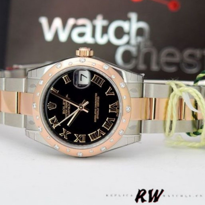 Rolex Datejust 178341 Black Roman Numerals Dial 31MM Lady Replica Watch