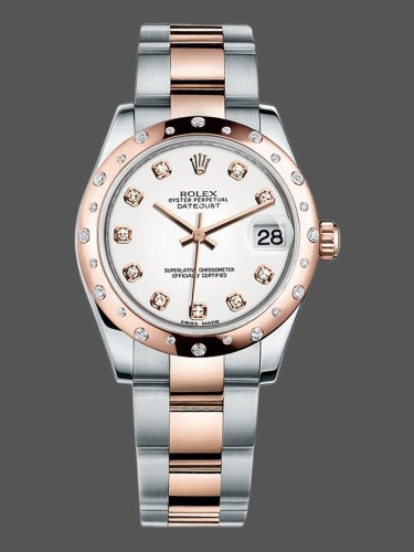 Rolex Datejust 178341 White Mother of Pearl Diamonds Dial 31MM Lady Replica Watch