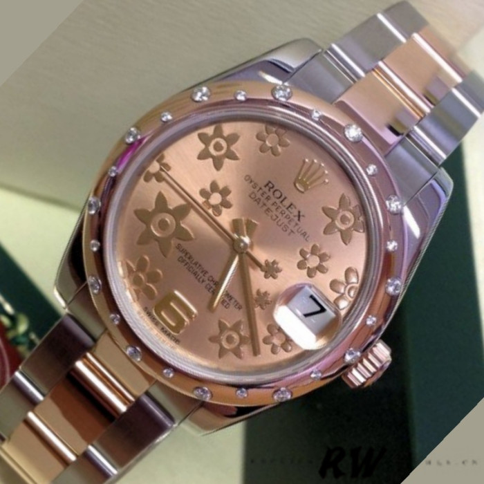 Rolex Datejust 178341 Everose Gold Pink Floral Dial 31MM Lady Replica Watch