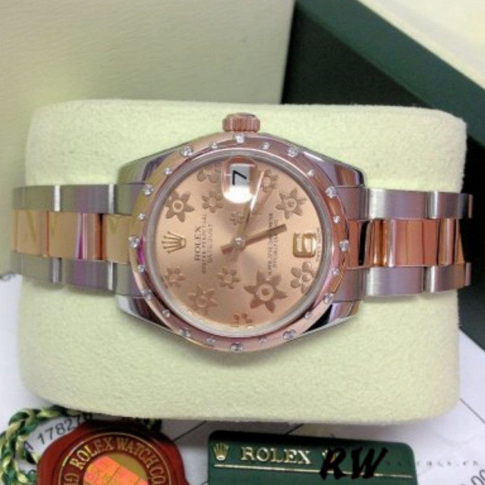 Rolex Datejust 178341 Everose Gold Pink Floral Dial 31MM Lady Replica Watch