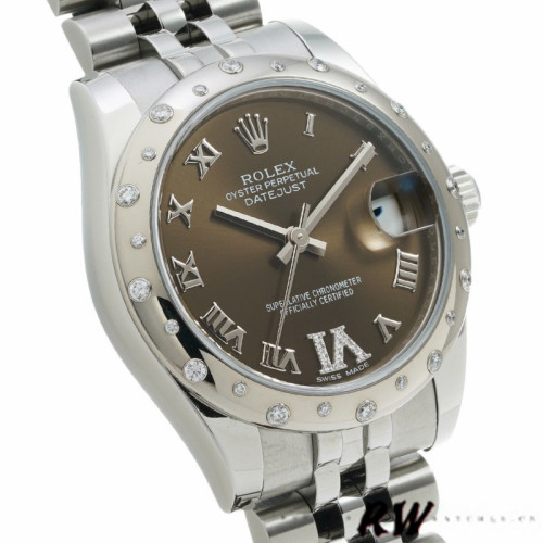 Rolex Datejust 178344 Bronze Dial VI Diamonds 31MM Lady Replica Watch