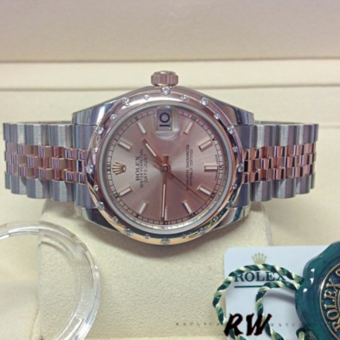 Rolex Datejust 178341 Everose Gold Pink Baton Dial 31MM Lady Replica Watch