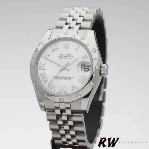 Rolex Datejust 178344 Stainless Steel White Roman Numeral Dial 31MM Lady Replica Watch