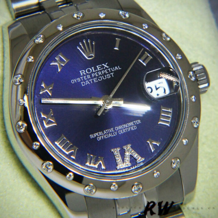 Rolex Datejust 178344 Stainless Steel Blue Dial Diamonds 31MM Lady Replica Watch