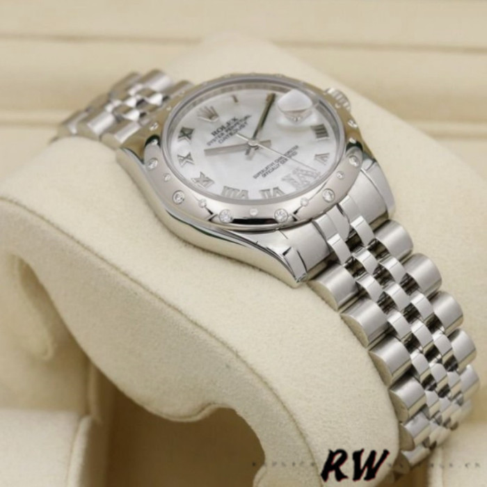 Rolex Datejust 178344 Mother of Pearl White Dial Diamond 31MM Lady Replica Watch