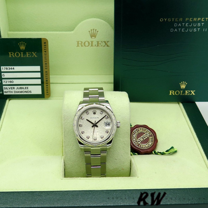 Rolex Datejust 178344 Silver Jubilee Diamond Dial 31MM Lady Replica Watch