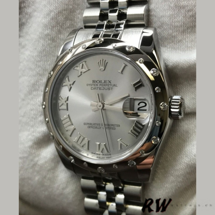 Rolex Datejust 178344 Rhodium Grey Dial Jubilee Bracelet 31MM Lady Replica Watch