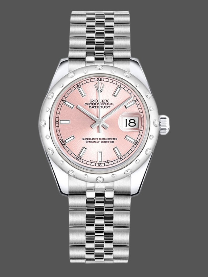 Rolex Datejust 178344 Pink Dial Jubilee Bracelet 31MM Lady Replica Watch
