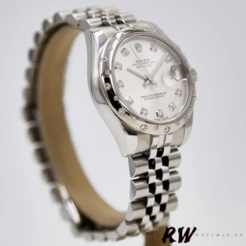Rolex Datejust 178344 Stainless Steel Silver Diamond Dial 31MM Lady Replica Watch