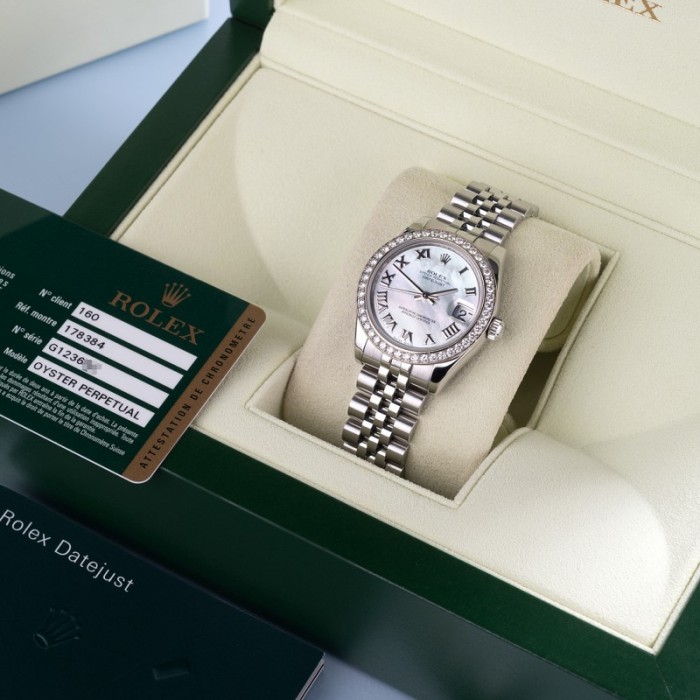 Rolex Datejust 178384 White Mother of pearl Dial 31MM Lady Replica Watch