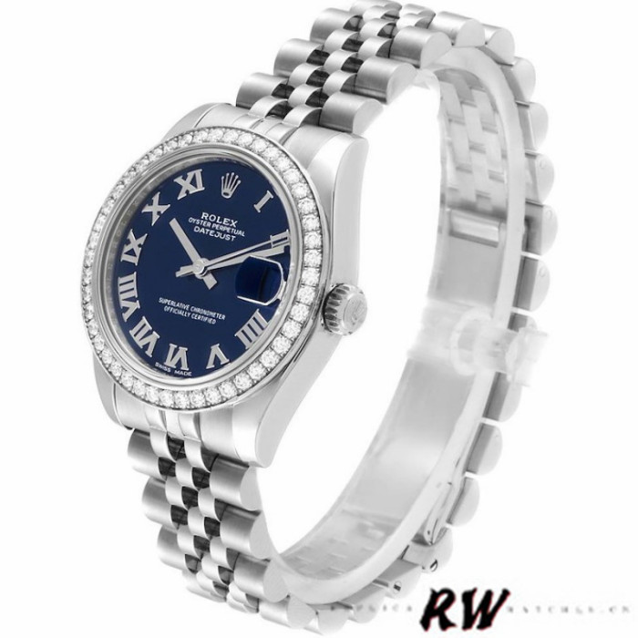 Rolex Datejust 178384 Stainless Steel Blue Roman Dial 31MM Lady Replica Watch