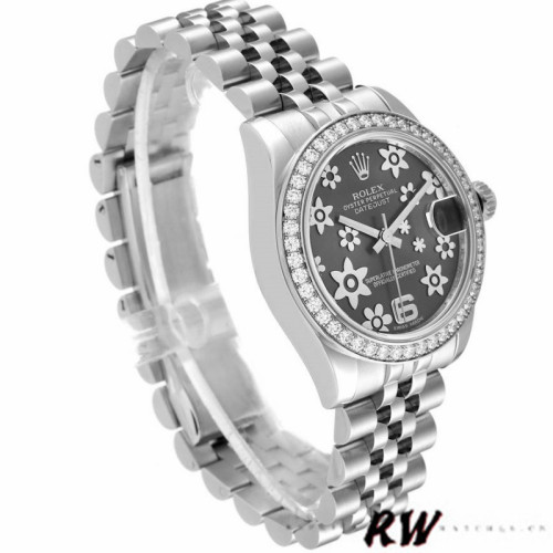 Rolex Datejust 178384 Stainless Steel Floral Dial Diamond 31MM Lady Replica Watch