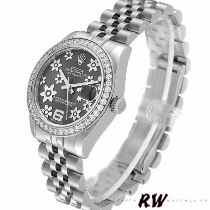 Rolex Datejust 178384 Stainless Steel Floral Dial Diamond 31MM Lady Replica Watch