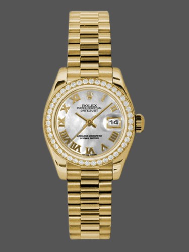 Rolex Datejust 179138 White Mother Of Pearl Roman Numeral Dial 26MM Lady Replica Watch