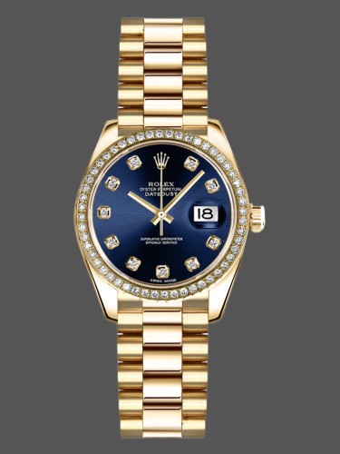 Rolex Datejust 179138 Blue Diamond Dial 26MM Lady Replica Watch
