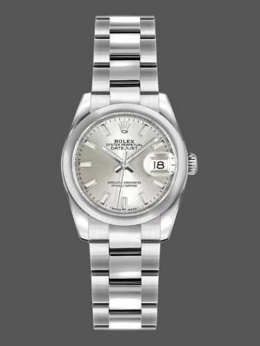 Rolex Datejust 179160 Silver Index Dial Domed Bezel 26MM Lady Replica Watch