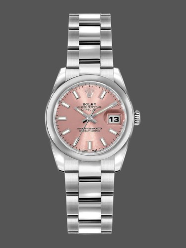 Rolex Datejust 179160 Pink Index Dial Domed Bezel 26MM Lady Replica Watch