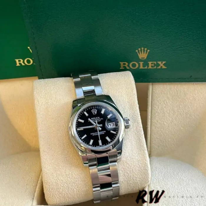 Rolex Datejust 179160 Domed Bezel Black Index Dial 26MM Lady Replica Watch