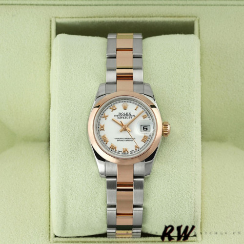 Rolex Datejust 179161 Stainless Steel and Everose Gold White Roman Dial 26MM Lady Replica Watch