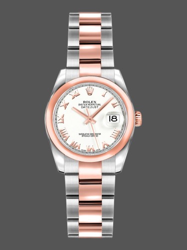 Rolex Datejust 179161 Stainless Steel and Everose Gold White Roman Dial 26MM Lady Replica Watch