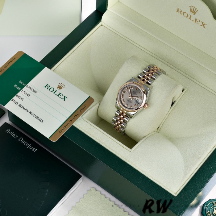 Rolex Datejust 179161 Stainless Steel and Everose Gold Steel Roman Dial 26MM Lady Replica Watch