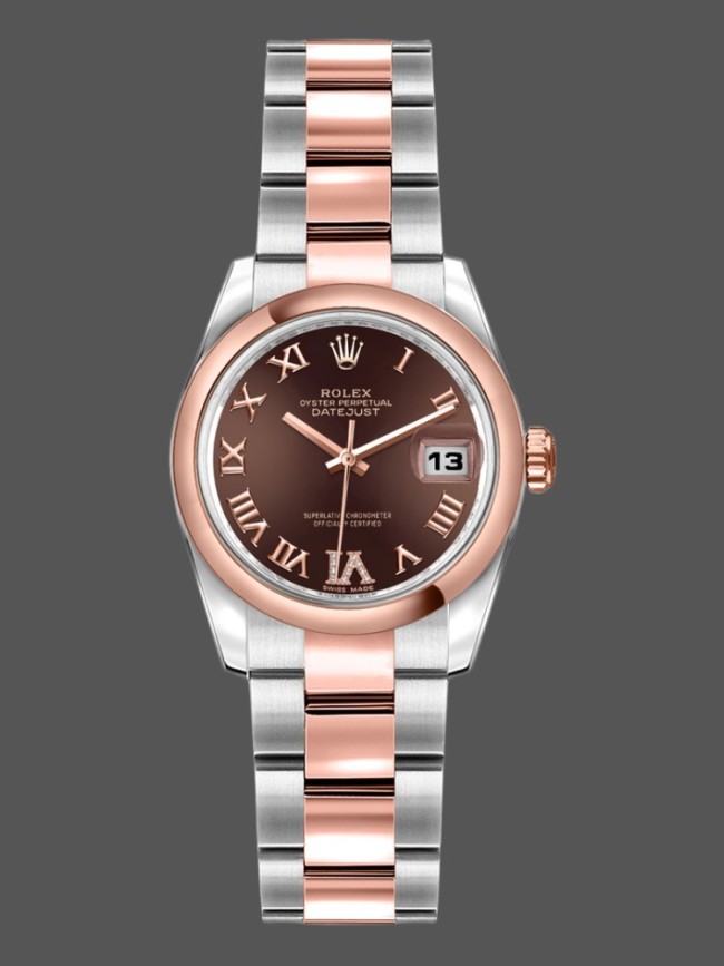 Rolex Datejust 179161 Stainless Steel and Everose Gold Chocolate Brown Dial 26MM Lady Replica Watch