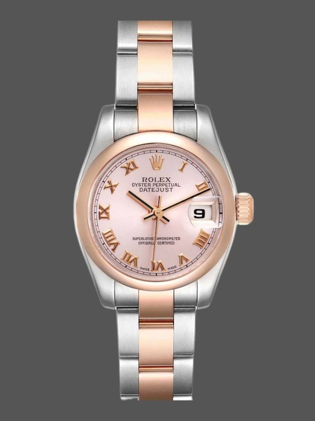 Rolex Datejust 179161 Stainless Steel and Everose Gold Pink Roman Dial 26MM Lady Replica Watch