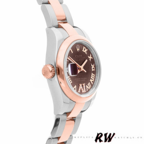 Rolex Datejust 179161 Stainless Steel and Everose Gold Chocolate Brown Dial 26MM Lady Replica Watch