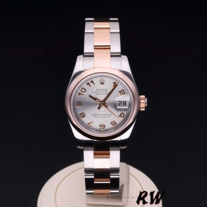 Rolex Datejust 179161 Stainless Steel and Everose Gold Concentric Circle Silver Dial 26MM Lady Replica Watch