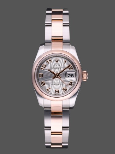 Rolex Datejust 179161 Stainless Steel and Everose Gold Concentric Circle Silver Dial 26MM Lady Replica Watch