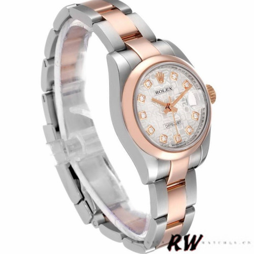 Rolex Datejust 179161 Stainless Steel and Everose Gold Silver jubilee anniversary Dial 26MM Lady Replica Watch