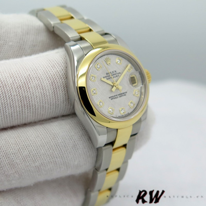 Rolex Datejust 179163 Meteorite Grey Dial Domed Dezel 26MM Lady Replica Watch