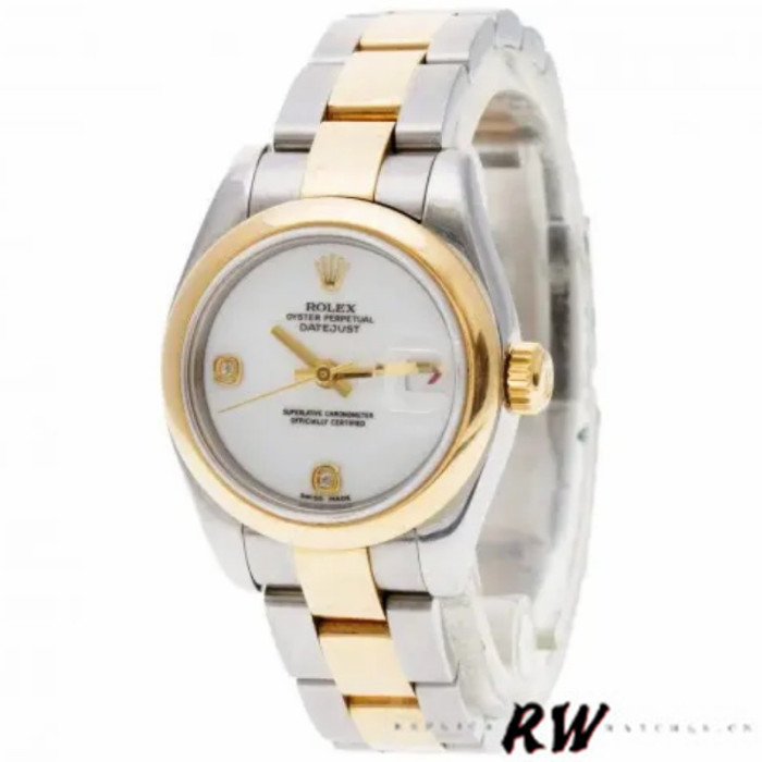 Rolex Datejust 179163 White Dial Diamond Domed Dezel 26MM Lady Replica Watch
