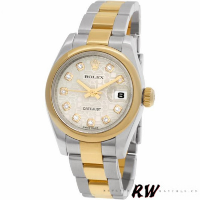 Rolex Datejust 179163 Silver Jubilee Dial Domed Dezel 26MM Lady Replica Watch