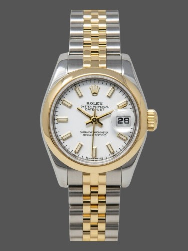 Rolex Datejust 179163 White Index Dial Domed Dezel 26MM Lady Replica Watch
