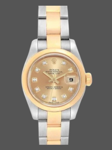 Rolex Datejust 179163 Champagne Dial Domed Dezel 26MM Lady Replica Watch