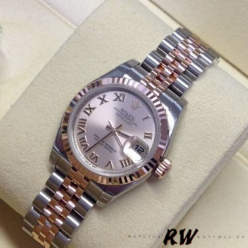 Rolex Datejust 179171 Pink Roman Numeral Dial Fluted Bezel 26MM Lady Replica Watch