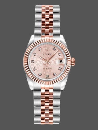 Rolex Datejust 179171 Pink Jubilee Dial Fluted Bezel 26MM Lady Replica Watch