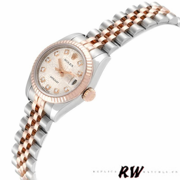Rolex Datejust 179171 Silver jubilee anniversary Dial Fluted Bezel 26MM Lady Replica Watch