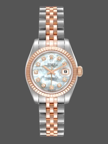 Rolex Datejust 179171 White MOP Diamond Dial Fluted Bezel 26MM Lady Replica Watch